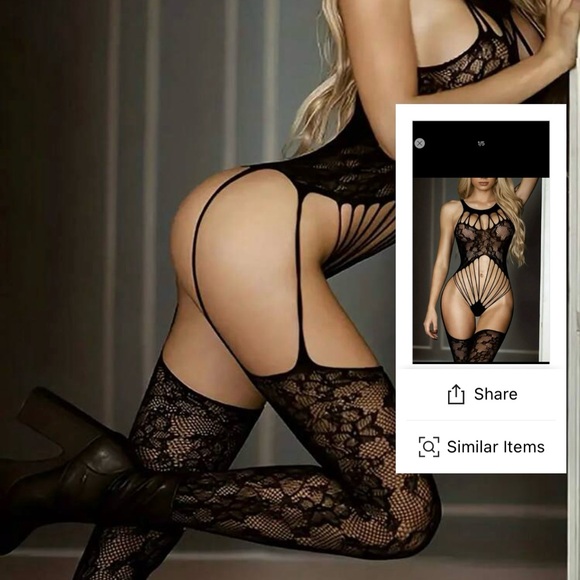 NEW! Sexy String Detail fishnet Bodysuit! - Picture 2 of 5